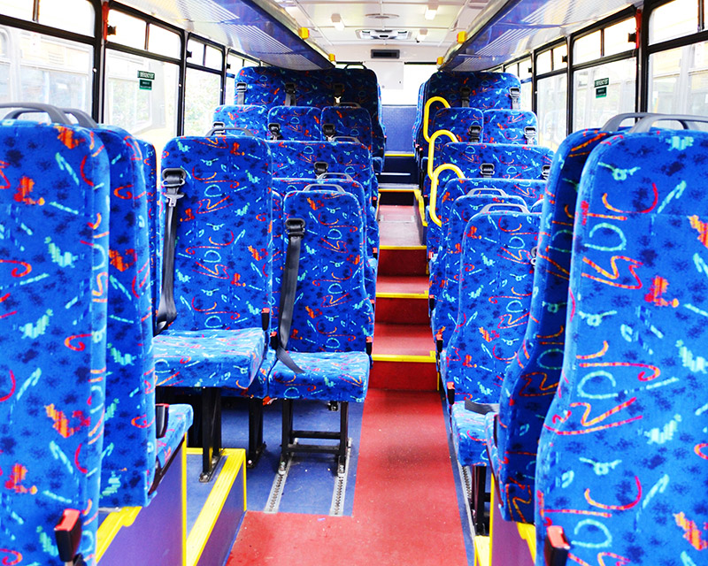 57 Seat school bus interior